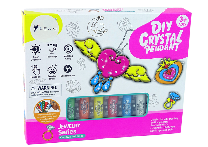 Zestaw kreatywny LEAN Toys Biżuteria zawieszki do malowania z zastygającą farbą 6 szt. 13219 (5905323214217) - obraz 4