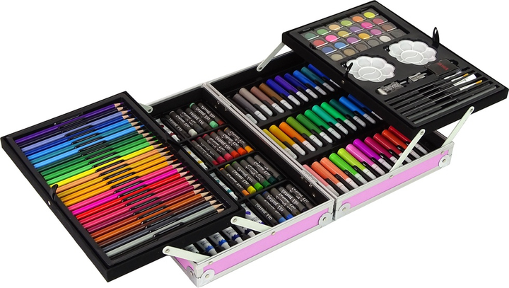 Zestaw artystyczny LEAN Toys Jednorożec w walizce 145 elementów Różowy 13097 (5905323212992) - obraz 9