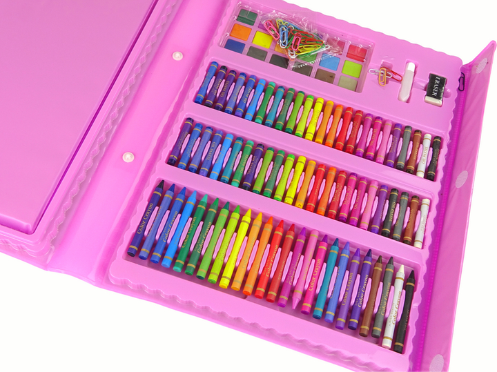 Zestaw artystyczny LEAN Toys w walizce 208 elementów Różowy 16155 (5905679077030) - obraz 6