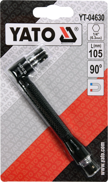 Kątowy magnetyczny uchwyt do bitów YATO 1/4 105 mm (YT-04630) - obraz 3