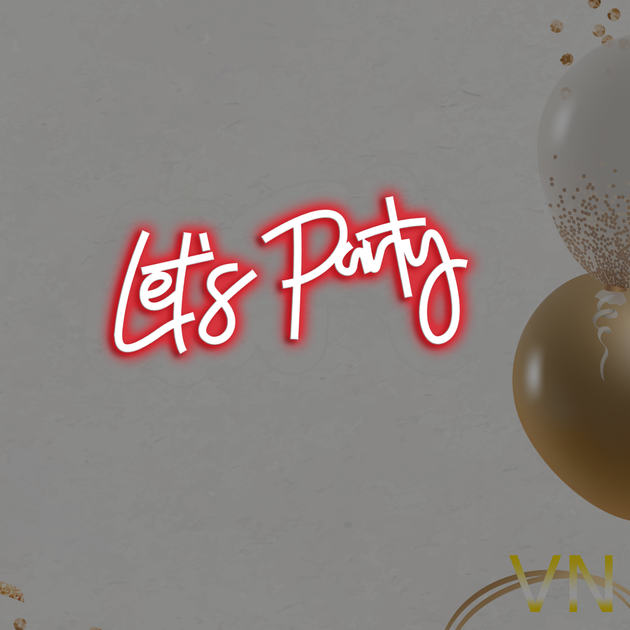 Неонова вивіска "Let's Party" 50х25 см 500 - изображение 2