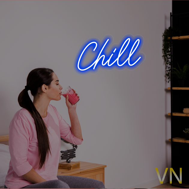 Неонова вивіска «Chill» 70х37 см - Фото 1 Неонова вивіска «Chill» 70х37 см - изображение 1