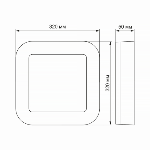 LED Світильник 30W 5000К 220V квадратний чорний VL-BHFS-305B Videx - изображение 3
