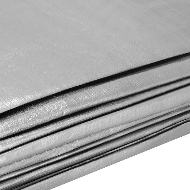 Plandeka Springos 3 x 3 m 270g/m2 gruba płachta ochronna szara (GA2160) (5907719430478) - obraz 6