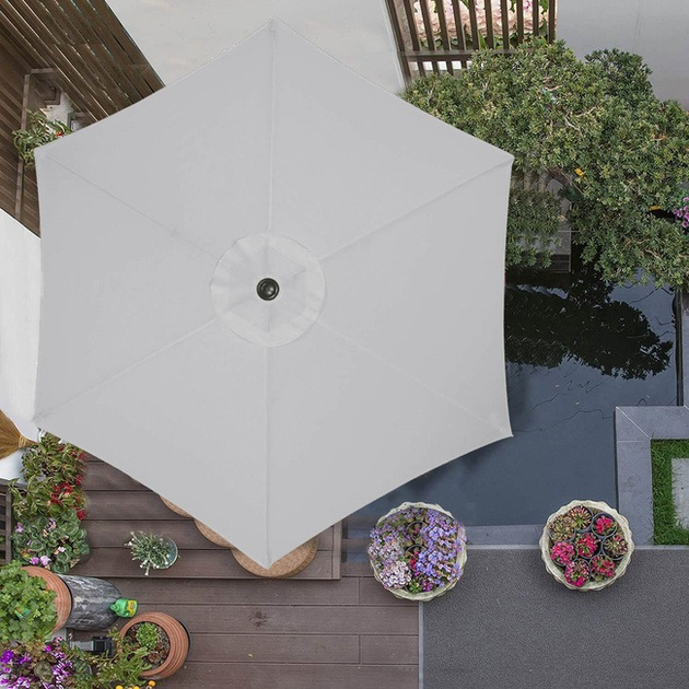 Parasol ogrodowy Springos składany 260 cm duży na balkon Szary GU0022 (5907719429892) - obraz 20