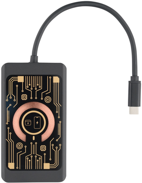 Ładowarka indukcyjna Qualo Transparent z funkcja HUB 15W Grey (5907457779914) - obraz 3