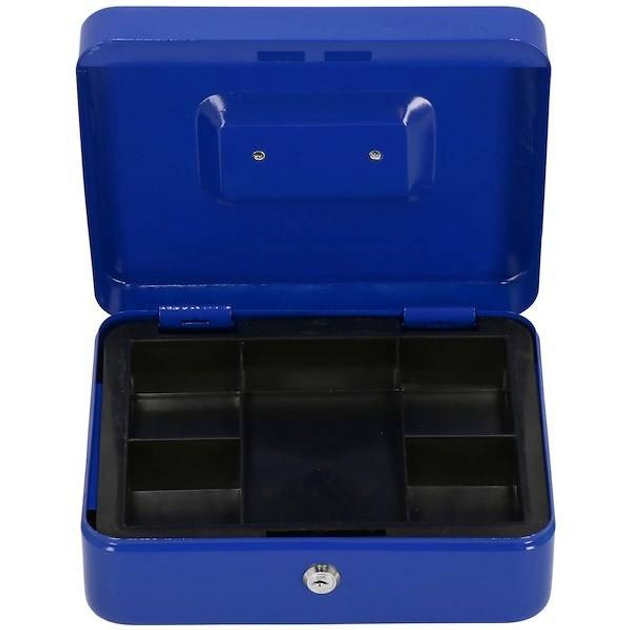 Кешбокс Springos Металева сейфова коробка 25 x 20 x 9 см блакитна HA5040 (5907719430621) - зображення 5