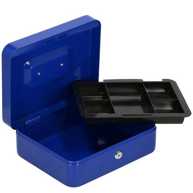 Кешбокс Springos Металева сейфова коробка 25 x 20 x 9 см блакитна HA5040 (5907719430621) - зображення 6