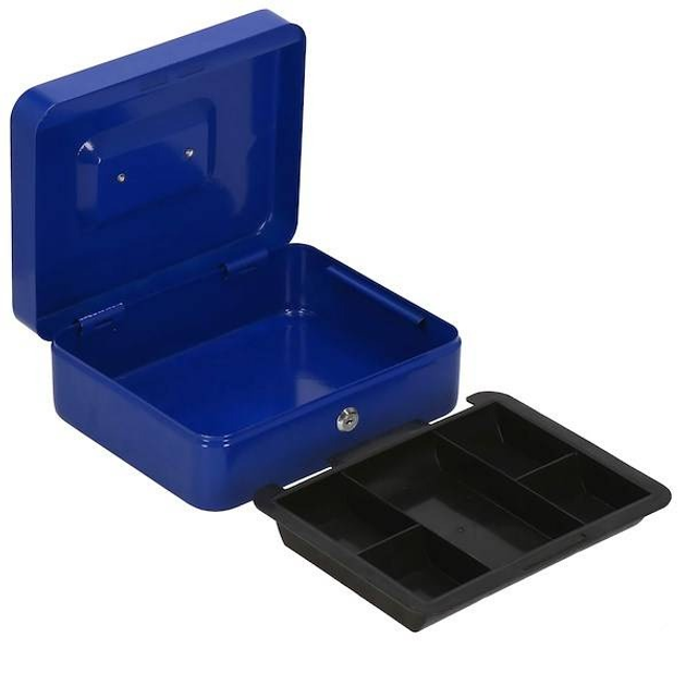 Кешбокс Springos Металева сейфова коробка 25 x 20 x 9 см блакитна HA5040 (5907719430621) - зображення 7