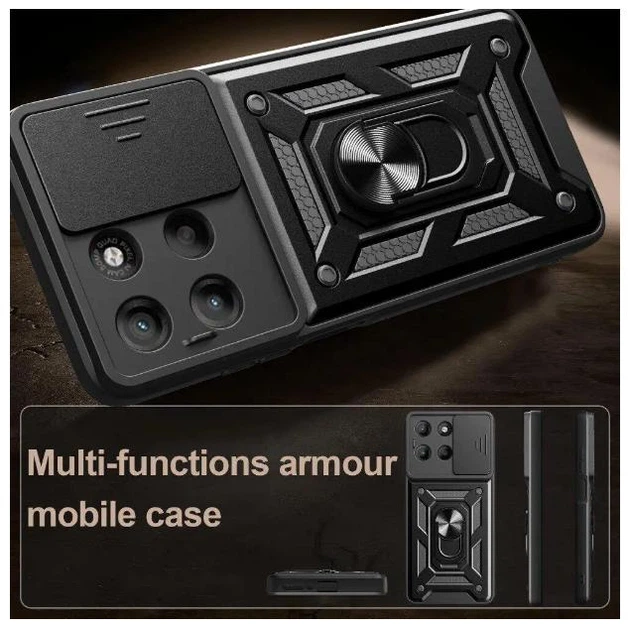Чехол Camshield c кольцом-подставкой на Motorola G15 Power / black - Фото 5 Чехол Camshield c кольцом-подставкой на Motorola G15 Power / black - изображение 5