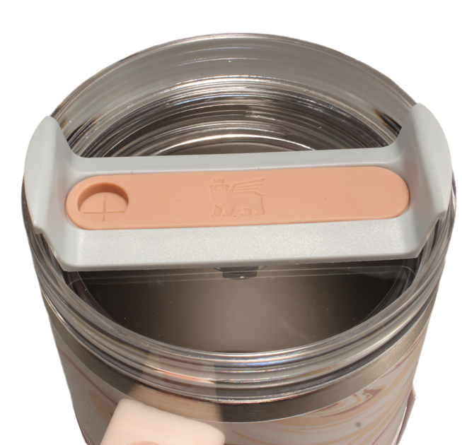 Термос термокружка Stanley Quencher H2.0 Tumbler из нержавеющей стали 1,18 л Cream Marble KT6007808 - изображение 7