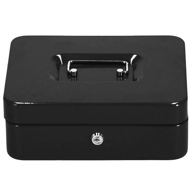 Kasetka na pieniądze Springos 25 x 20 x 9 cm metalowy sejf pudełko czarne HA5041 (5907719430638) - obraz 6