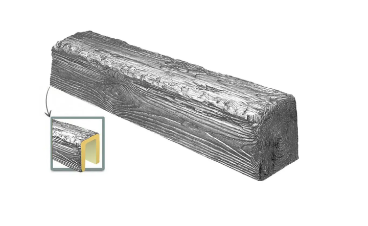 Балка поліуретанова DECOWOOD Рустик EQ 005 (3 м) classic 19х13 Сірий - зображення 2