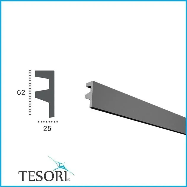 Молдинг полиуретановый гладкий серия F Tesori KF 501 Жесткий 2000 мм - изображение 2