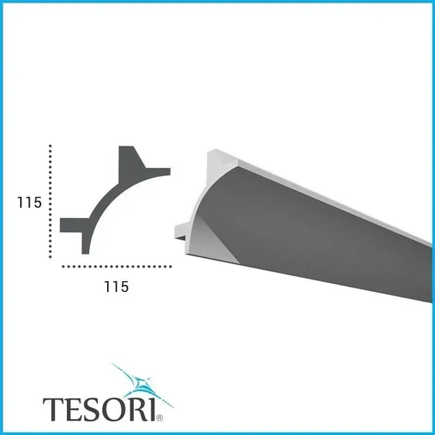Карниз угловой полиуретановый гладкий серия F Tesori KF 706 Жесткий 2000 мм - изображение 2