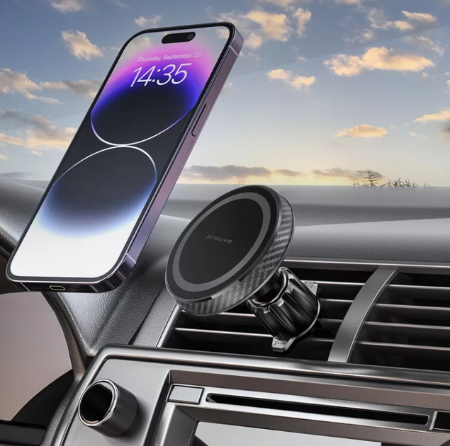 Держатель телефона в авто Proove Carbon Magnetic Air Outlet Car Mount Magnetic Ring - Фото 7 Держатель телефона в авто Proove Carbon Magnetic Air Outlet Car Mount Magnetic Ring - изображение 7