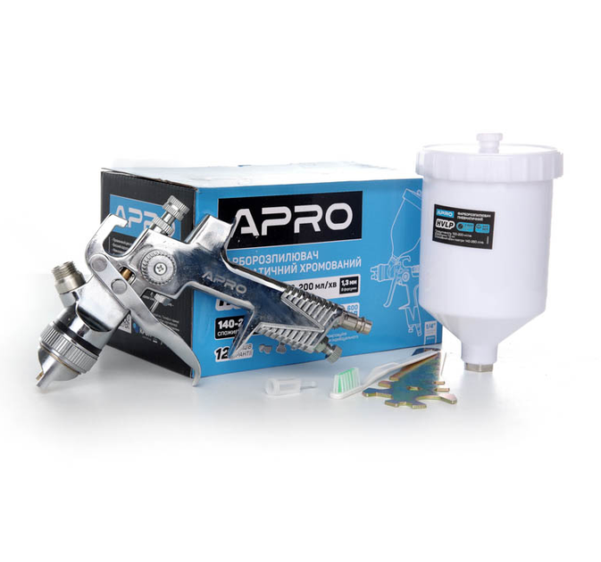 Краскораспылитель APRO 850034 HVLP Ø1.3мм - 600 мл. (хром) - изображение 4