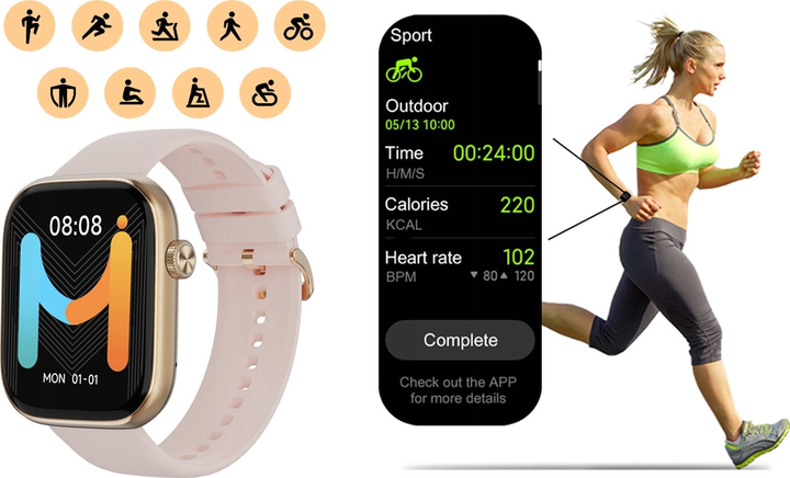 Smartwatch iMiki ST2 Gold (6973626300455) - obraz 9