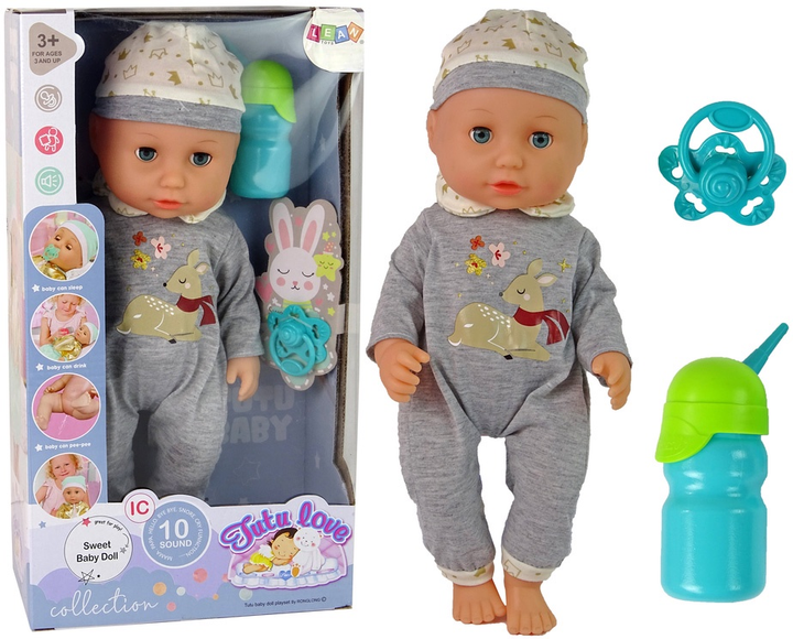 Пупс Lean Toys з функцією пісяння Grey 38 см (5905214972097) - зображення 2
