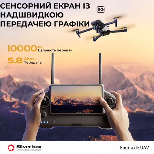 Квадрокоптер SMRC P7 Max 4K дрон с 3-осевым подвесом, 10 км, FCC, EIS, HD камера, GPS, 5G, экран на пульте - изображение 9