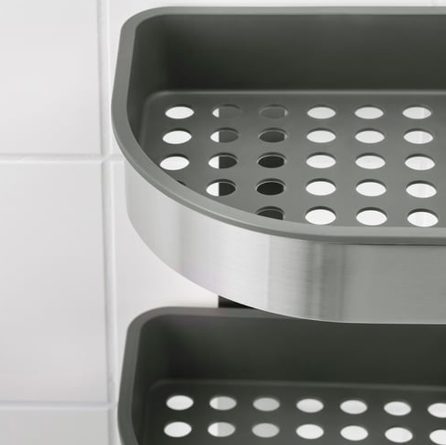 Półka ścienna narożna IKEA BROGRUND 19x58 cm stal nierdzewna (304.089.79) - obraz 3