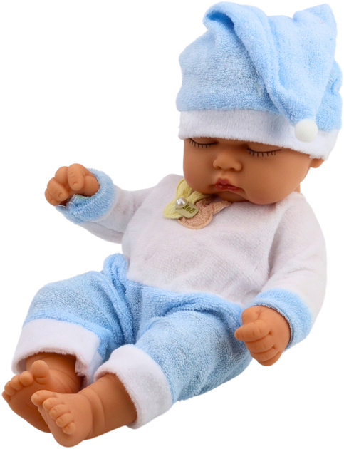 Пупс Lean Toys у піжамі з шапочкою Blue 30 см (5905991055792) - зображення 2