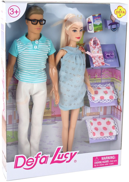 Лялька Lean Toys Кевін + Люсі набір хлопчик 32 см + жінка 31 см + дитина + аксесуари (5905515352475) - зображення 1