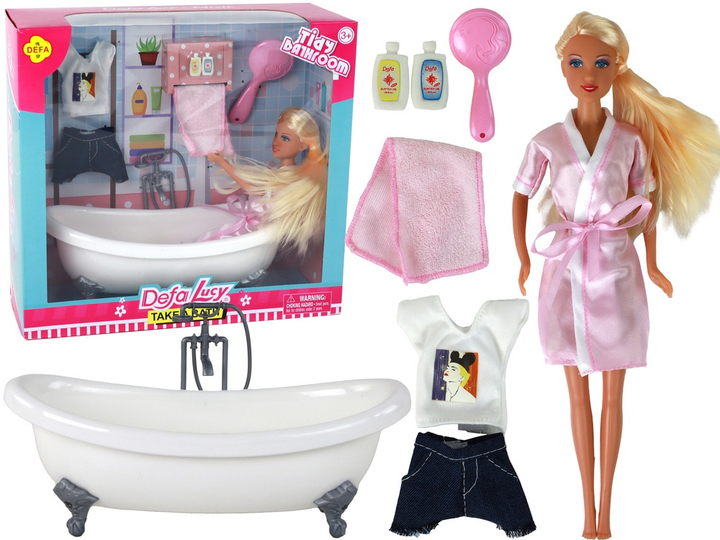 Лялька Lean Toys в рожевому халатику з аксесуарами 30 см (5905515352543) - зображення 2
