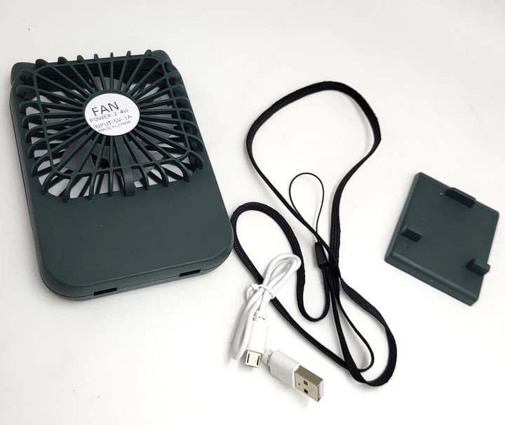 Мини вентилятор аккумуляторный от USB ручной и настольный с подставкой 3 режима 9×13см UKC 064 зеленый - изображение 5