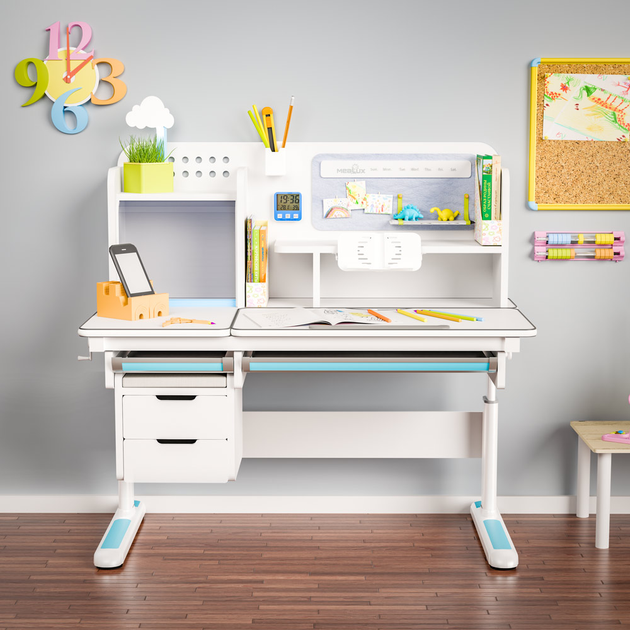 Детский стол Mealux Winnipeg Multicolor Plus WG Grey (BD-630 WG з тумбою) - изображение 2