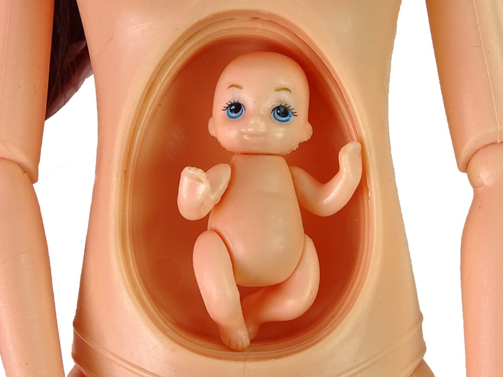 Zestaw lalek Lean Toys Mama w ciąży 30 cm + Syn 10 cm + Akcesoria (5905679072509) - obraz 4