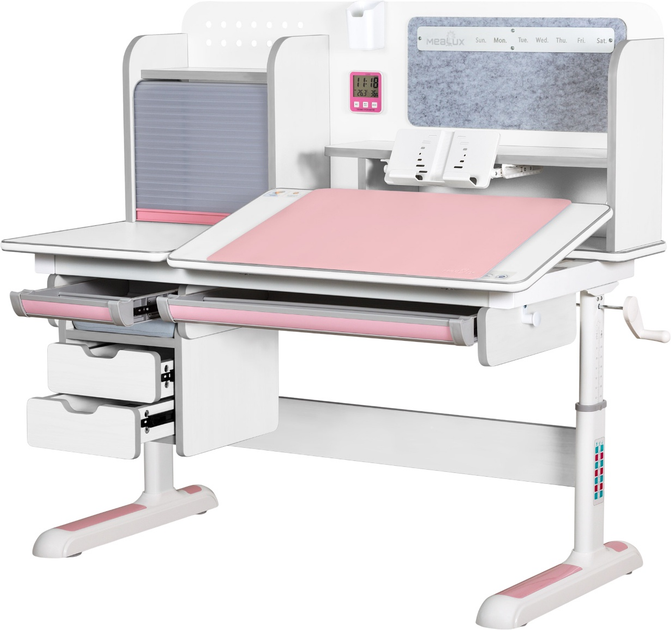Детский стол Mealux Winnipeg Multicolor Plus WG Pink (BD-630 WG + PN з тумбою) - изображение 1