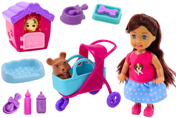Zestaw Lean Toys Lalka 12 cm z akcesoriami 16 szt (5905991015390) - obraz 3