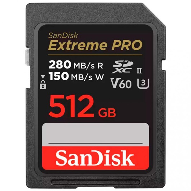Карта памяти SanDisk 512 GB SDXC Extreme Pro UHS-II U3 V60 Class 10 (SDSDXEP-512G-GN4IN) - изображение 1