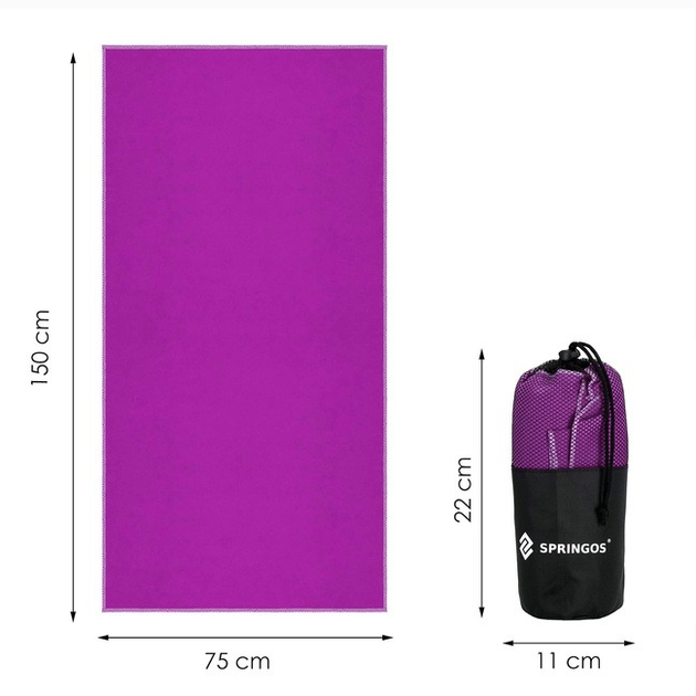 Ręcznik z mikrofibry Springos plażowy szybkoschnący 150 x 75 cm fioletowy (5907719436579) - obraz 9
