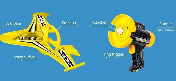 Планер катапульта Space Bus Power 88118 игрушка самолет пистолет детский из мягкой пены Желтый - Фото 8 Планер катапульта Space Bus Power 88118 игрушка самолет пистолет детский из мягкой пены Желтый - изображение 8