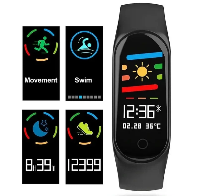 Фитнес браслет smart band m3 спортивный трекер шагомер пульсометр смарт часы Черный - изображение 3
