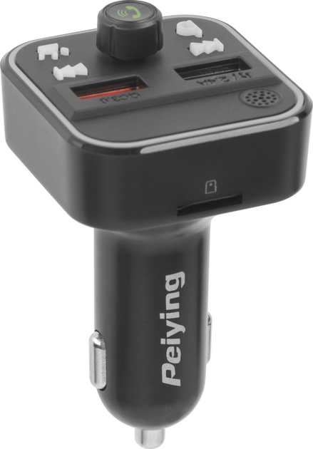 FM-трансмітер Peiying URZ0479 Bluetooth 2x USB (5901890078375) - зображення 3