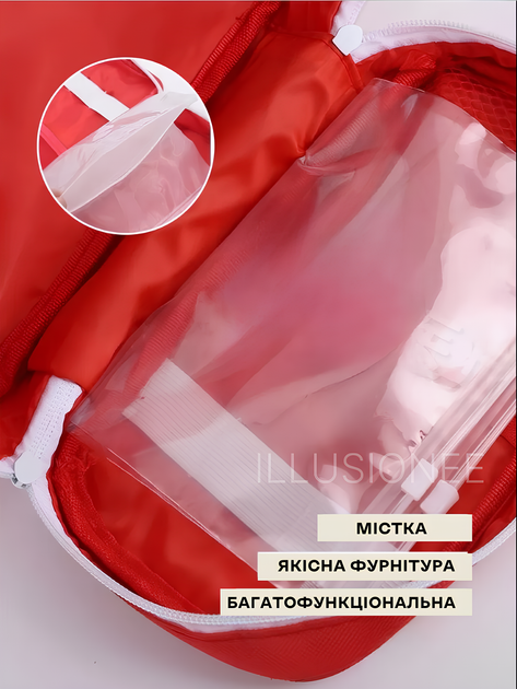 Організатор для аптечки в дорогу великий. 25*14*3 см Червоний - зображення 4