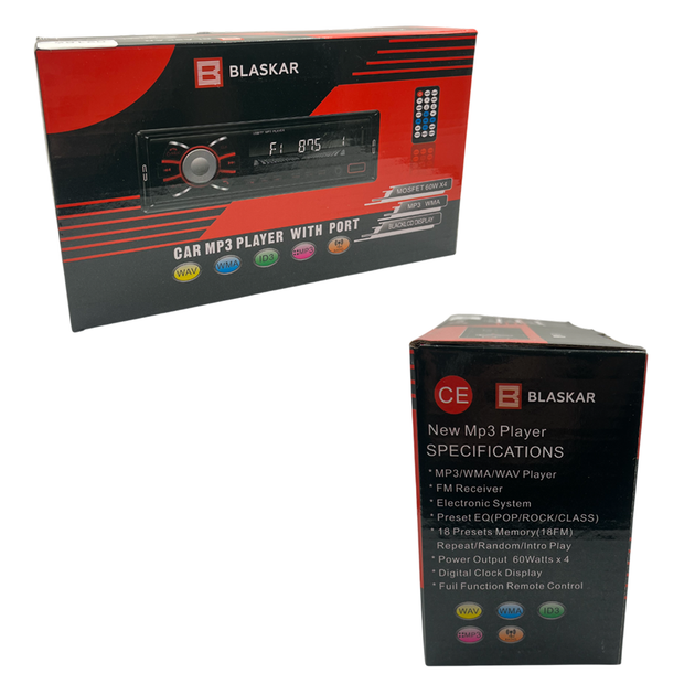 Автомобильная магнитола 1DIN мультимедийный центр Blaskar с AUX и USB 02181 - Фото 7 Автомобильная магнитола 1DIN мультимедийный центр Blaskar с AUX и USB 02181 - изображение 7