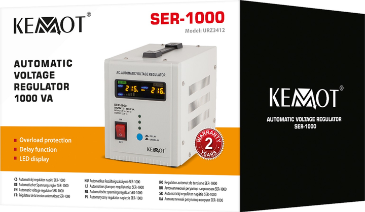 Stabilizator napięcia Kemot SER-1000 1000VA 5% (5901890019057) - obraz 5