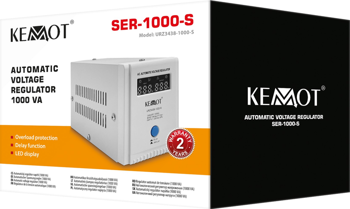 Stabilizator napięcia Kemot SER-1000-S 1000VA 8% (5901890115865) - obraz 5