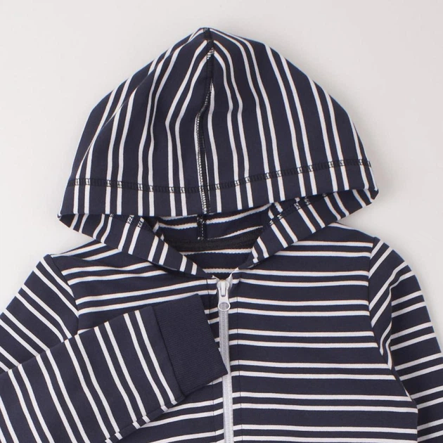 Худи для мальчика в синее-белую полоску (2-х нить) ArDoMi 104-110 см (12889) - изображение 3