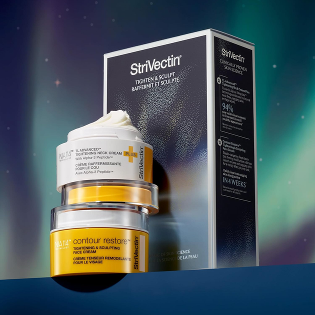 Набір для догляду за обличчям StriVectin Holiday Duo Крем для обличчя Contour Restore Tightening & Sculpting 50 мл + Крем для шиї та декольте TL Advanced Tightening Plus з пептидами 50 мл (840356501789) - зображення 3