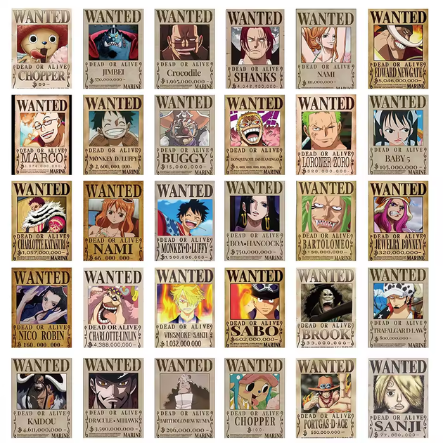 Стікерпак набір постер «У розшуку» Ван Піс One Piece 56шт Aurora - изображение 2