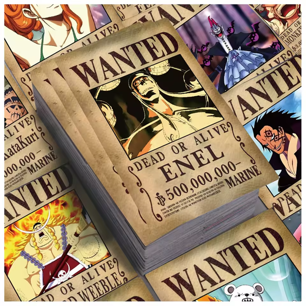 Стікерпак набір постер «У розшуку» Ван Піс One Piece 56шт Aurora - изображение 3