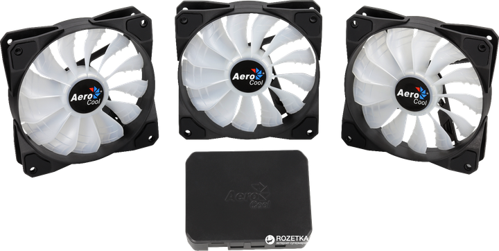 Набор вентиляторов Aerocool RGB P7-F12 Pro + хаб P7-H1 - Фото 3 Набор вентиляторов Aerocool RGB P7-F12 Pro + хаб P7-H1 - изображение 3