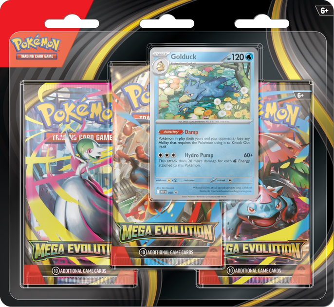Доповнення Pokémon TCG: Mega Evolution - 3-Pack Blister - Psyduck/Golduck 12 шт (0196214115101) - зображення 2