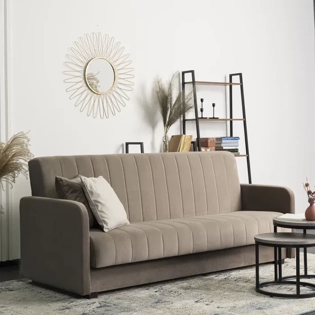 Набір з 2х диванів розкладних MEBEL ELITE PORTO 198 см Бежевий / велюр PPHUE.PIEER/PAROS3/Z2/WER - зображення 2