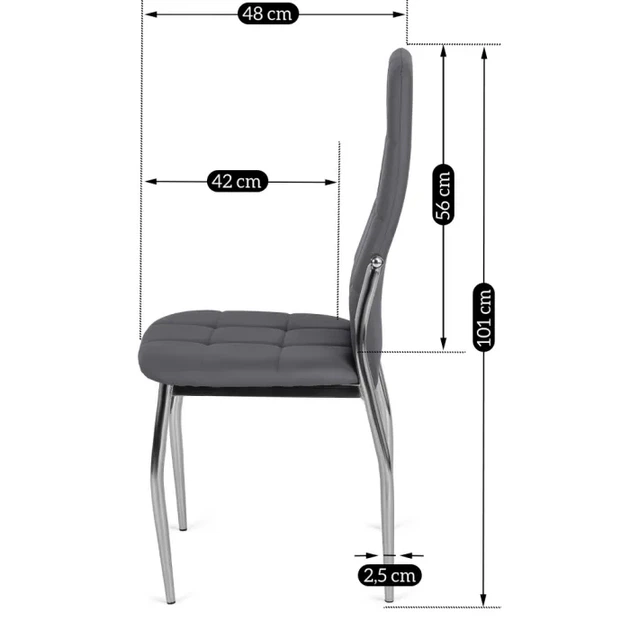 Стул кухонный MEBEL ELITE MOLLY, серый / экокожа ME.MOLLY/P/CH/E/K - изображение 6
